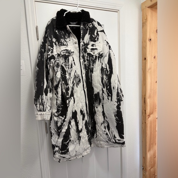 R13 Jackets & Blazers - R13 Black and White Abstract Jean Jacket
